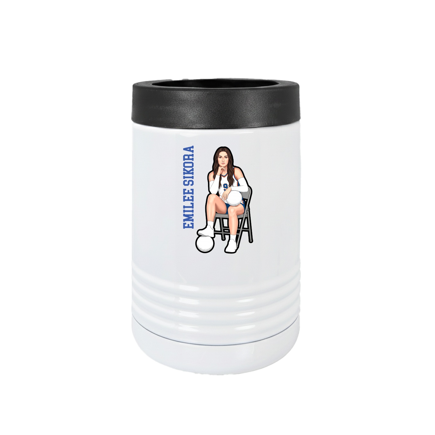 Beverage Holder — Name Vertical in White