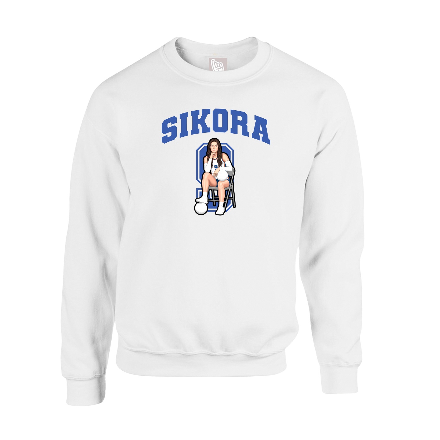 Fleece Crew — Number in White