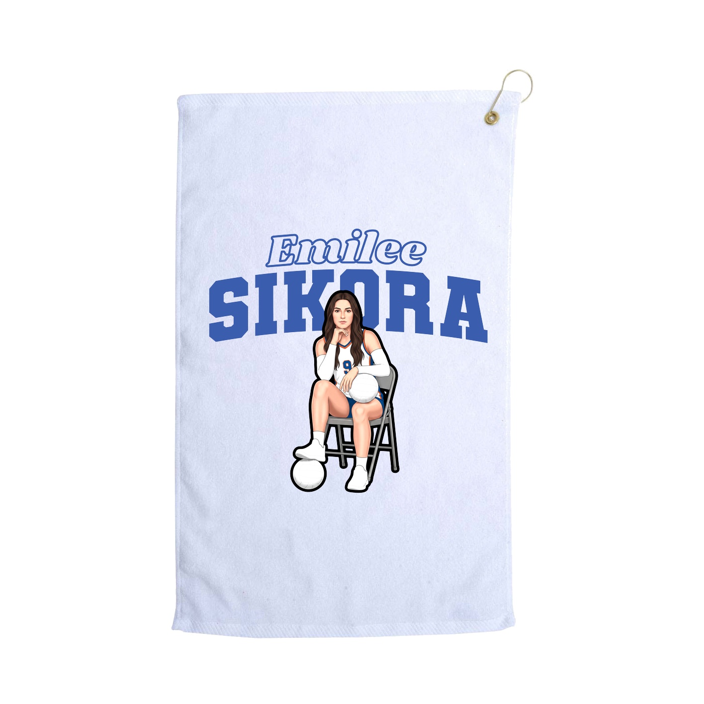 Golf Towel — Name Arch in White