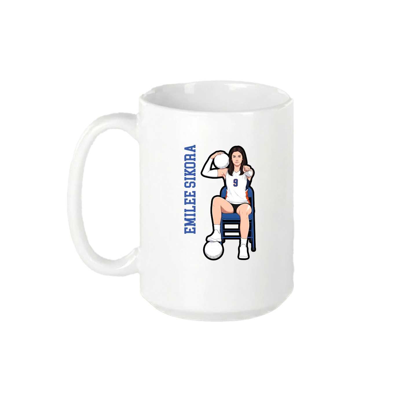 15oz Coffee Mug — Name Vertical in White