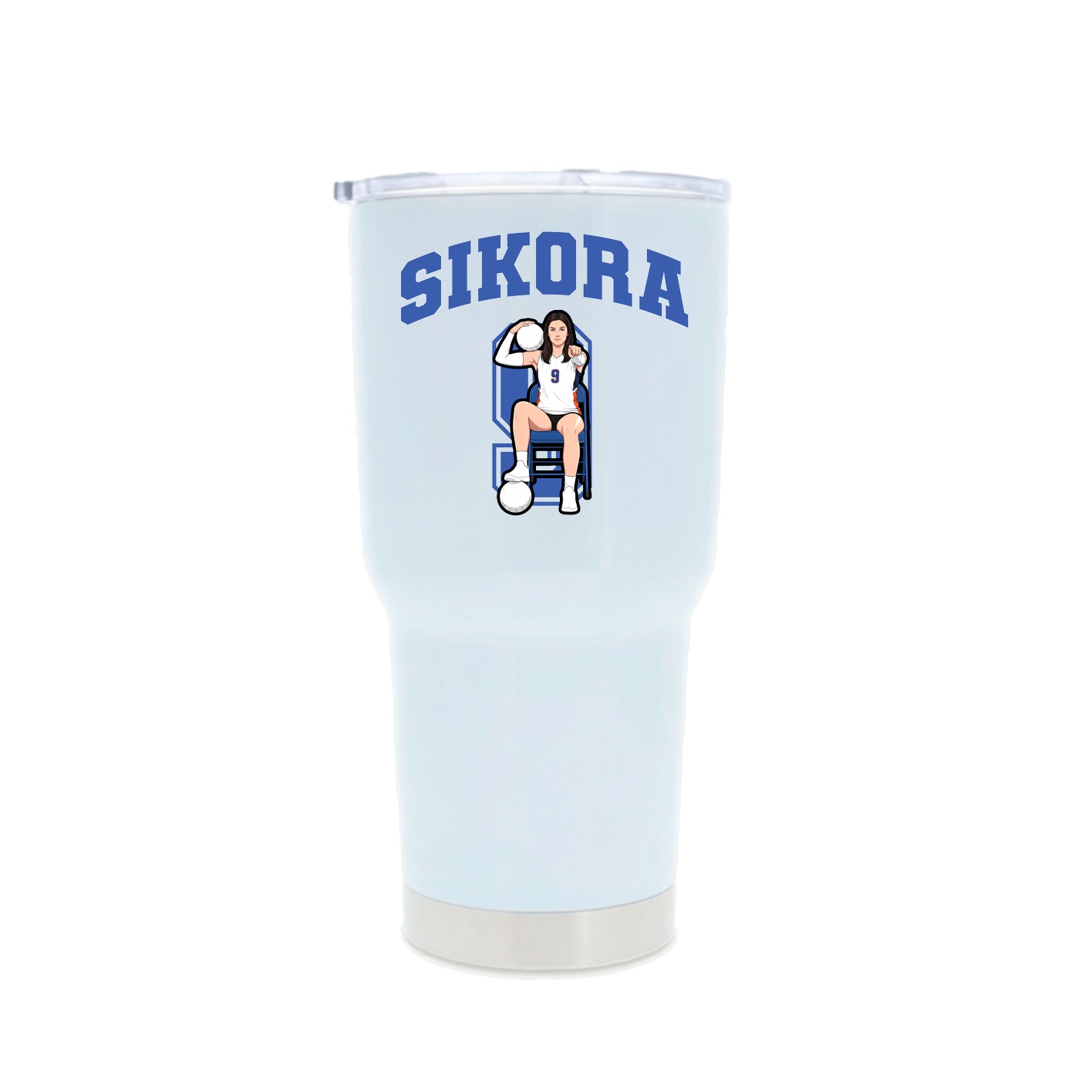 30oz Stainless Steel Tumbler — Number in White