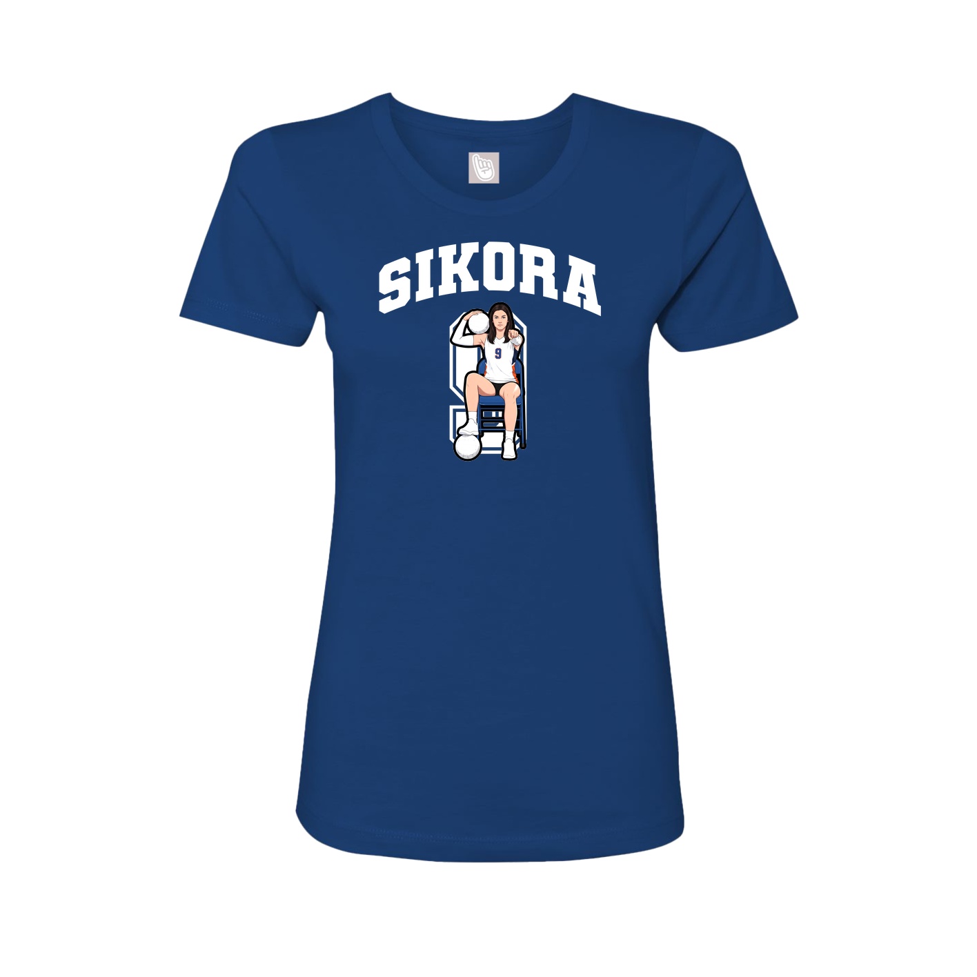 Fitted Women's Tee — Number in Royal