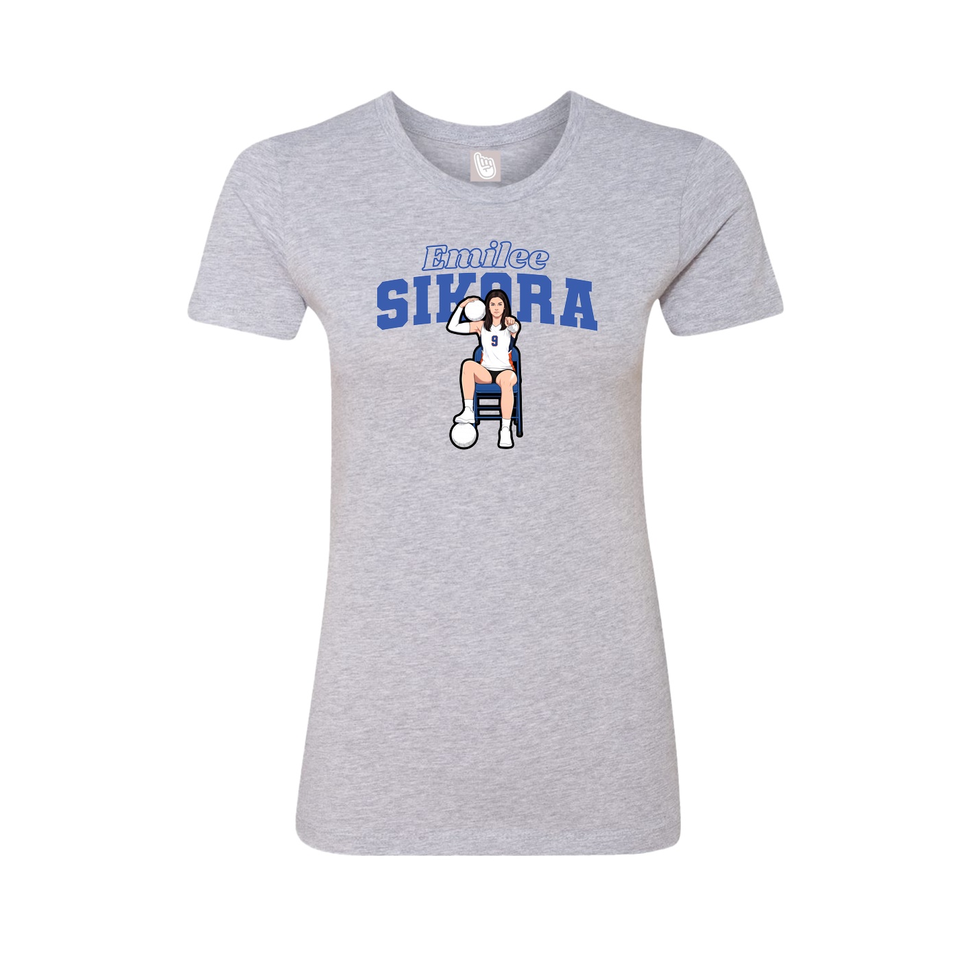 Fitted Women's Tee — Name Arch in Grey