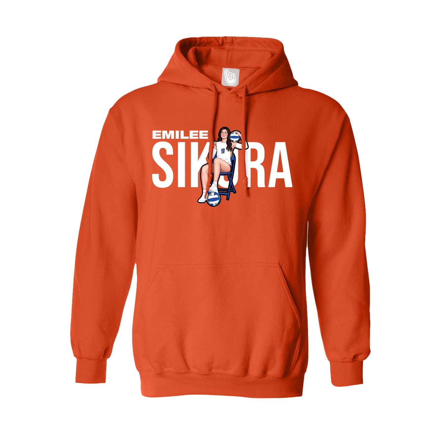 Youth Hoodie — Player Name in Orange