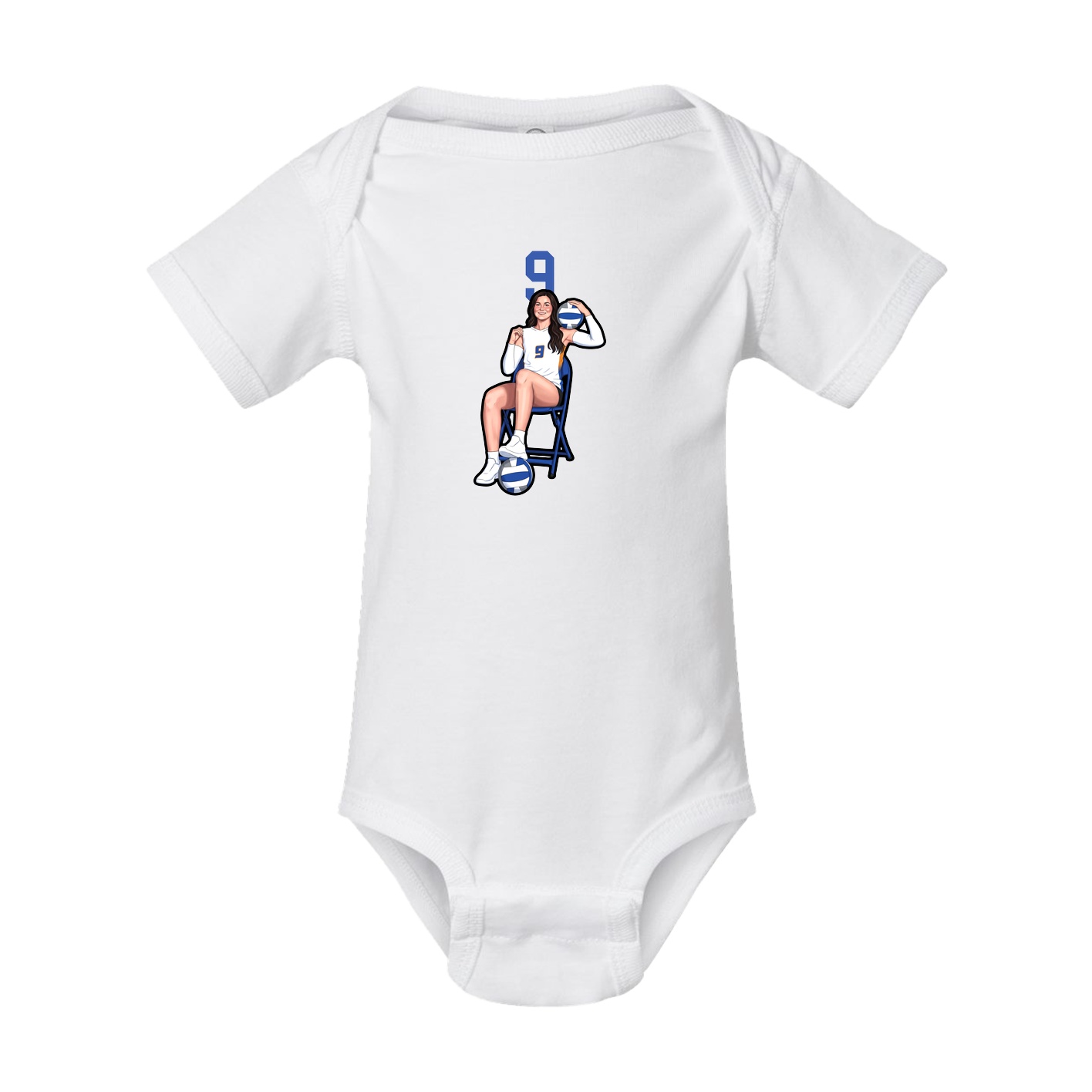Baby Onesie — Number Top in White