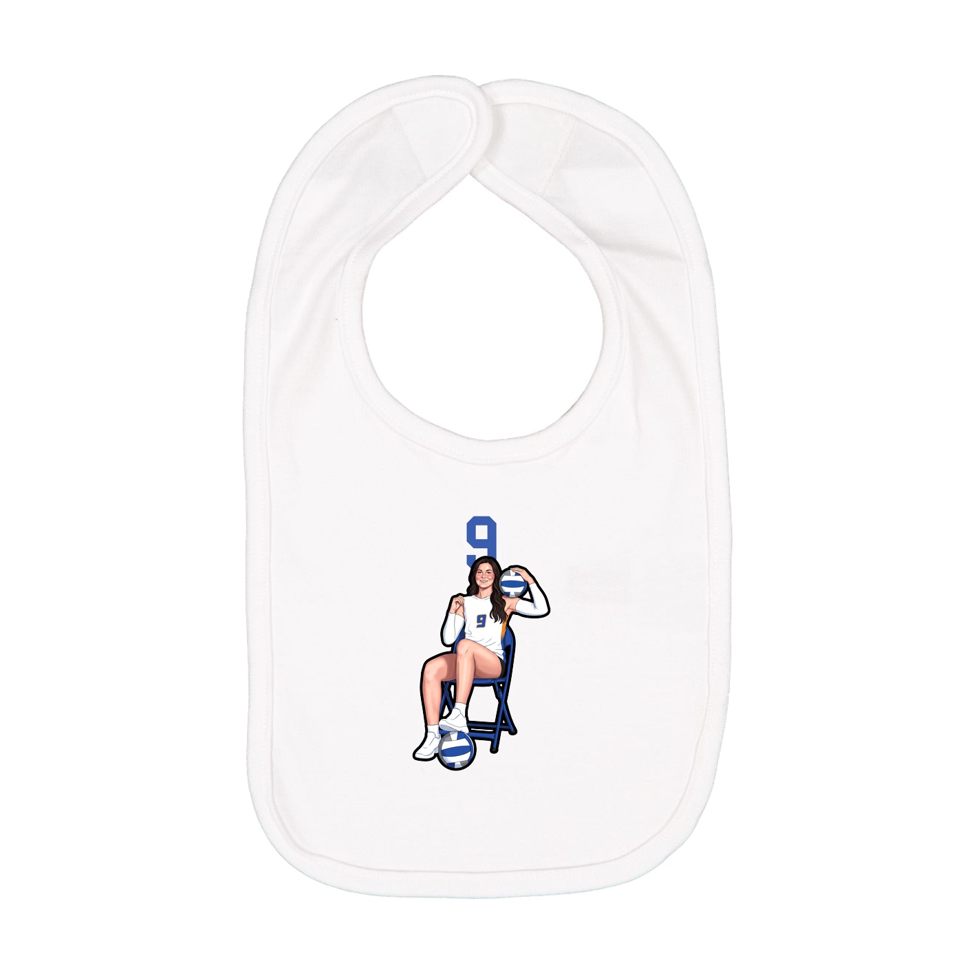 Infant Bib — Number Top in White