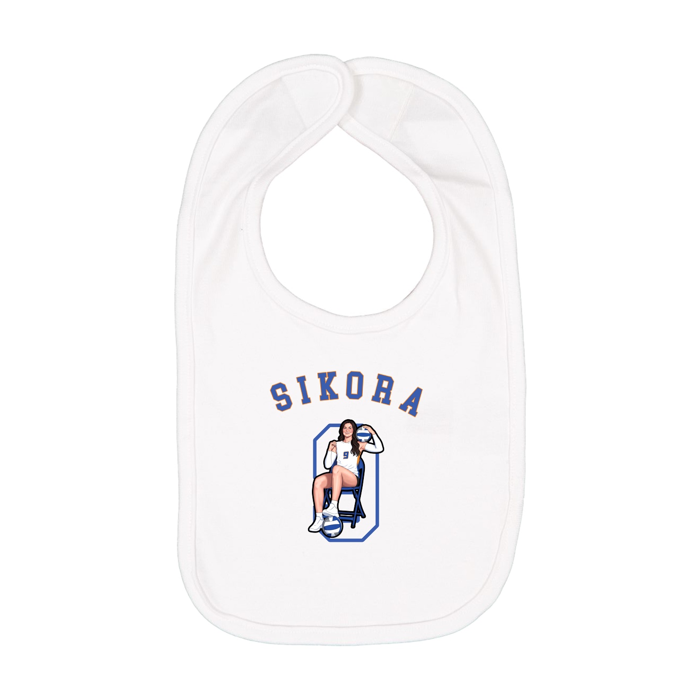 Infant Bib — Shirsey Arch in White