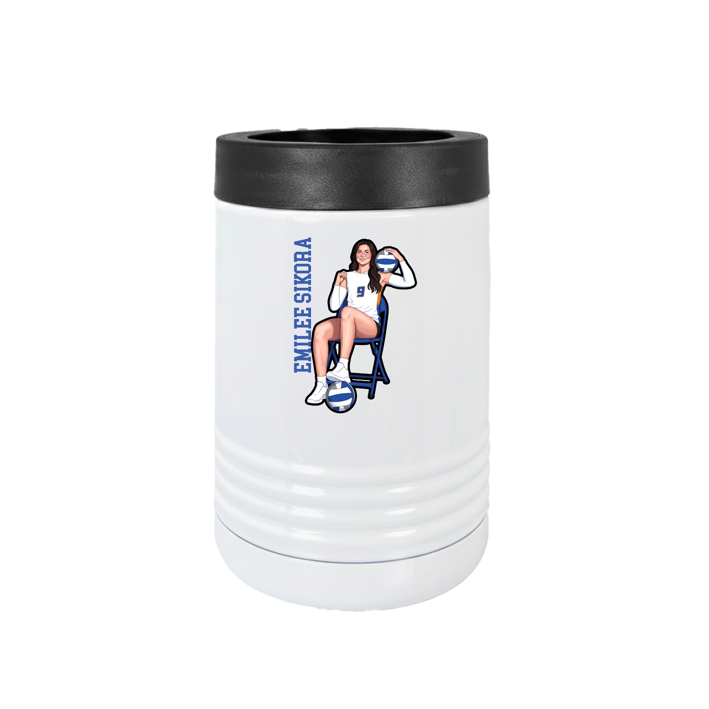 Beverage Holder — Name Vertical in White