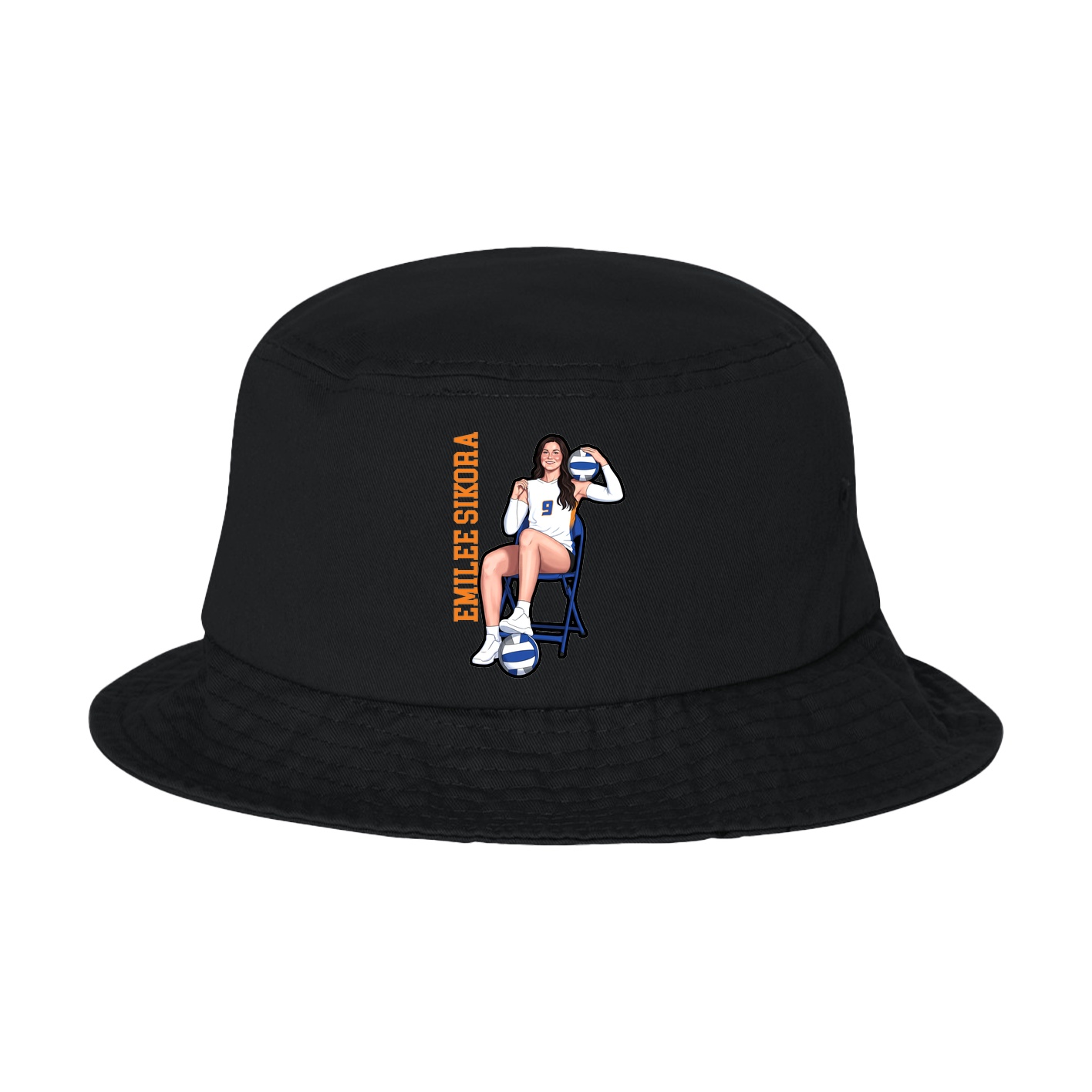 Bucket Cap — Name Vertical in Black
