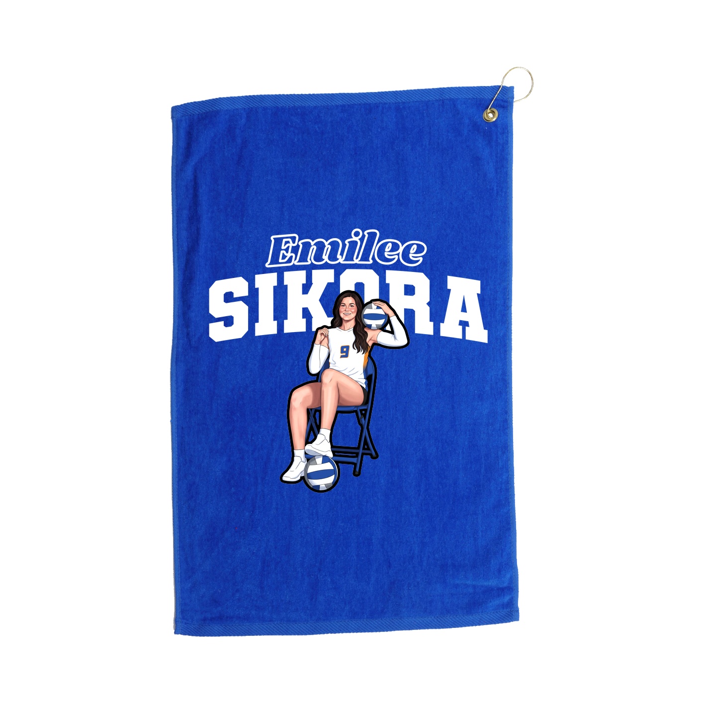 Golf Towel — Name Arch in Royal