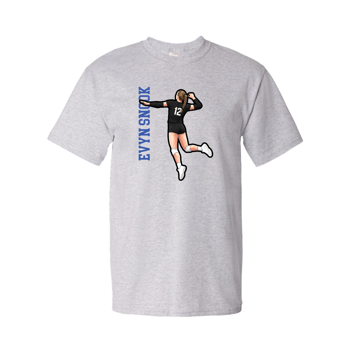 Youth Tee — Name Vertical in Grey