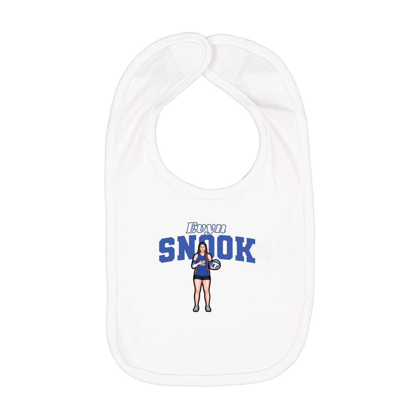 Infant Bib — Name Arch in White