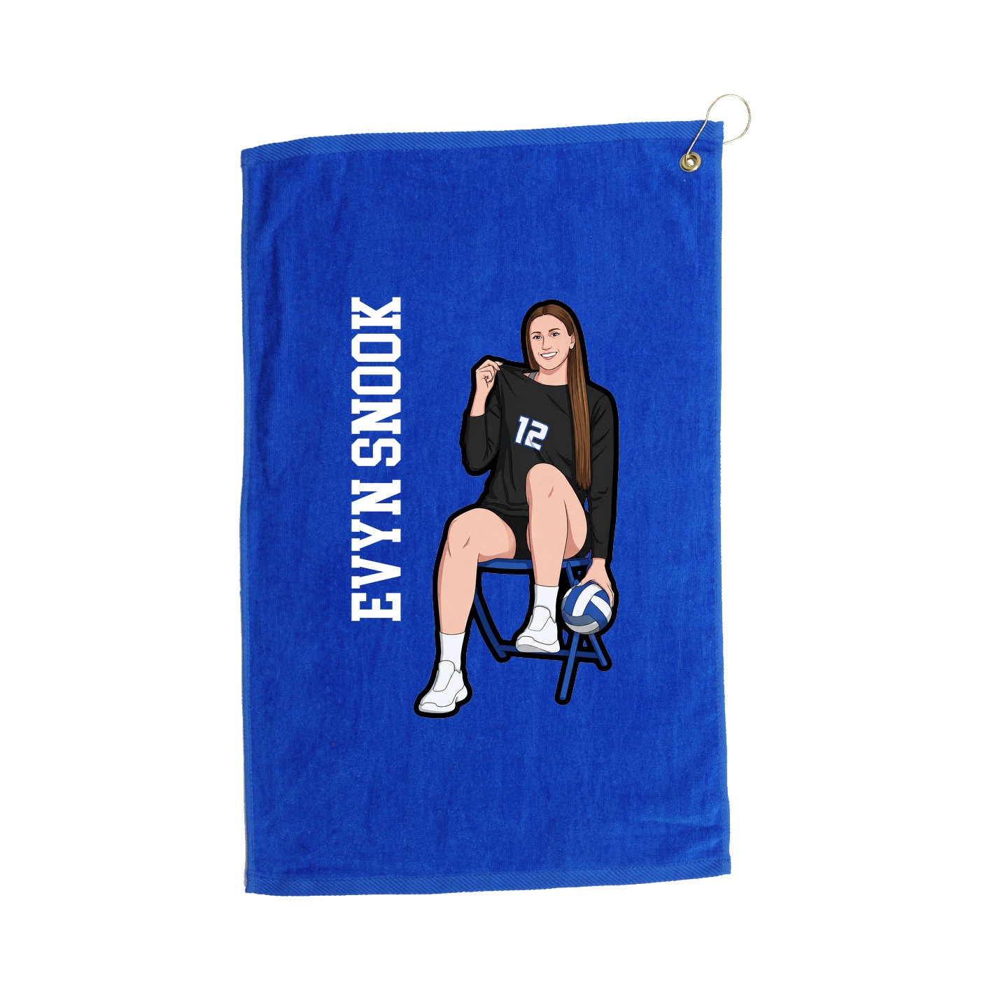 Golf Towel — Name Vertical in Royal