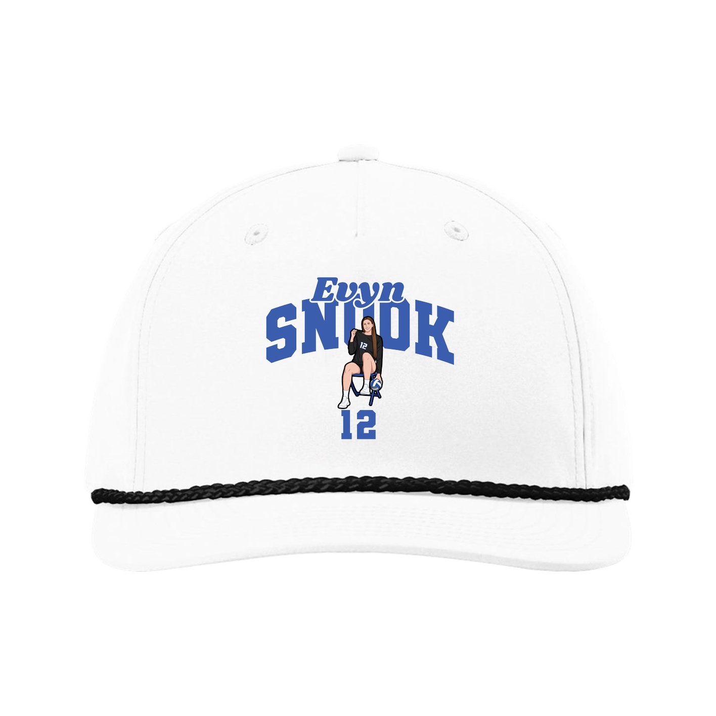 Five-Panel Classic Rope Cap — Signature Arch in White