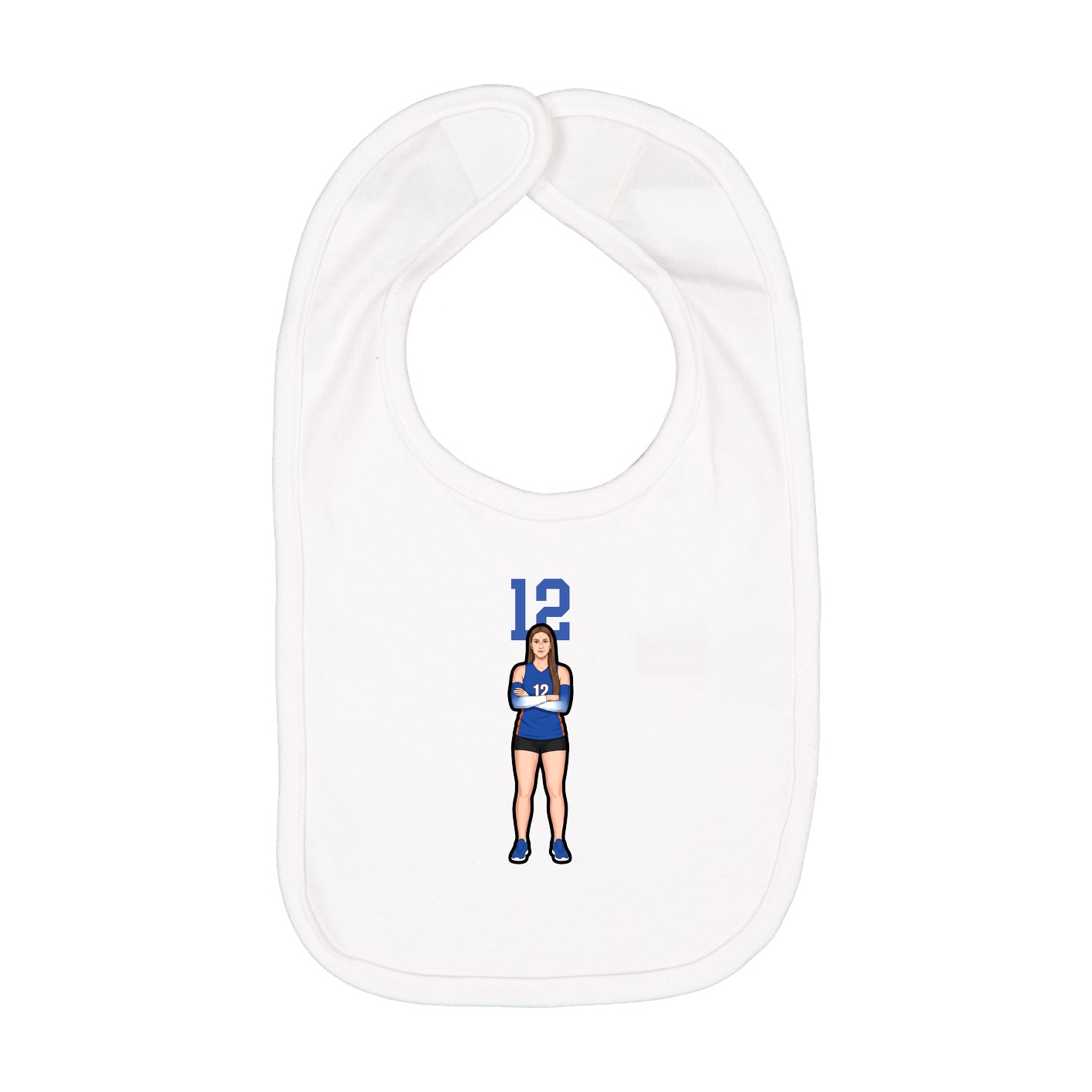 Infant Bib — Number Top in White