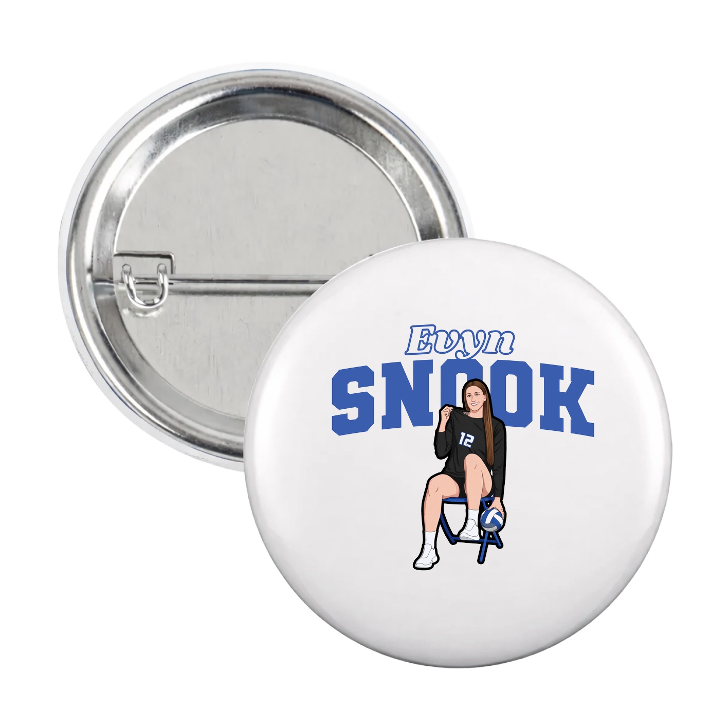 Game Day Button — Name Arch in White