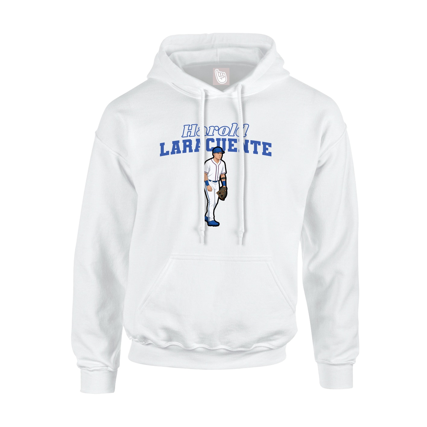 Youth Hoodie — Name Arch in White