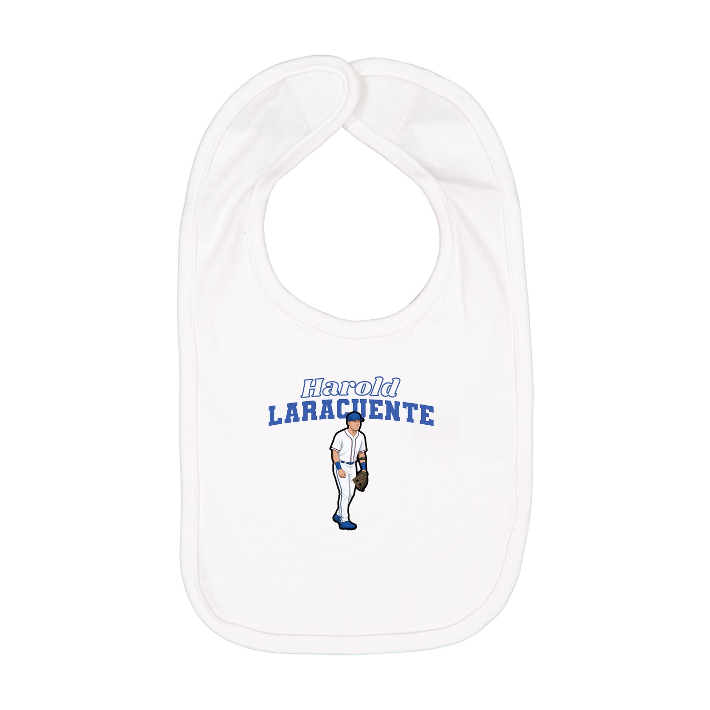 Infant Bib — Name Arch in White