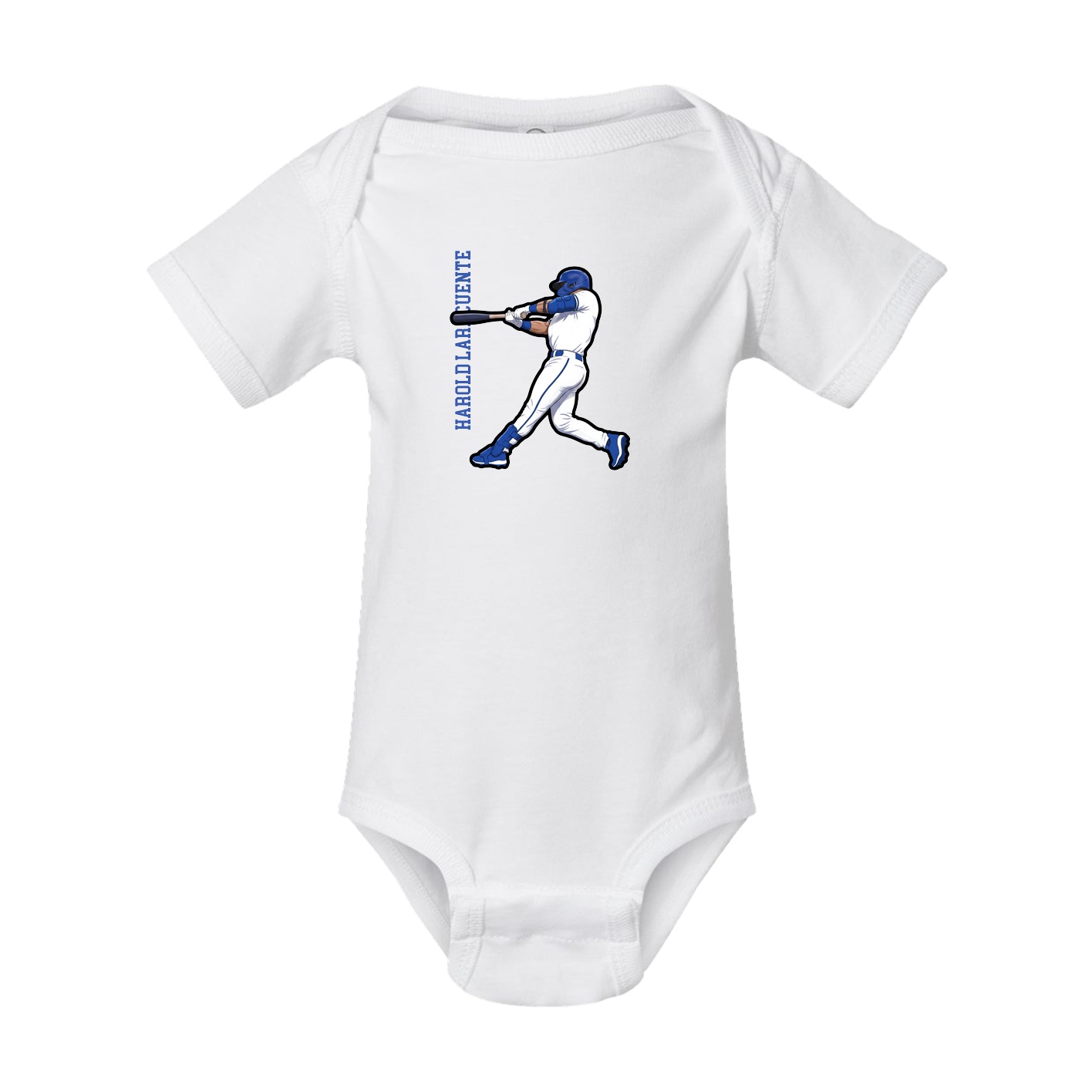 Baby Onesie — Name Vertical in White