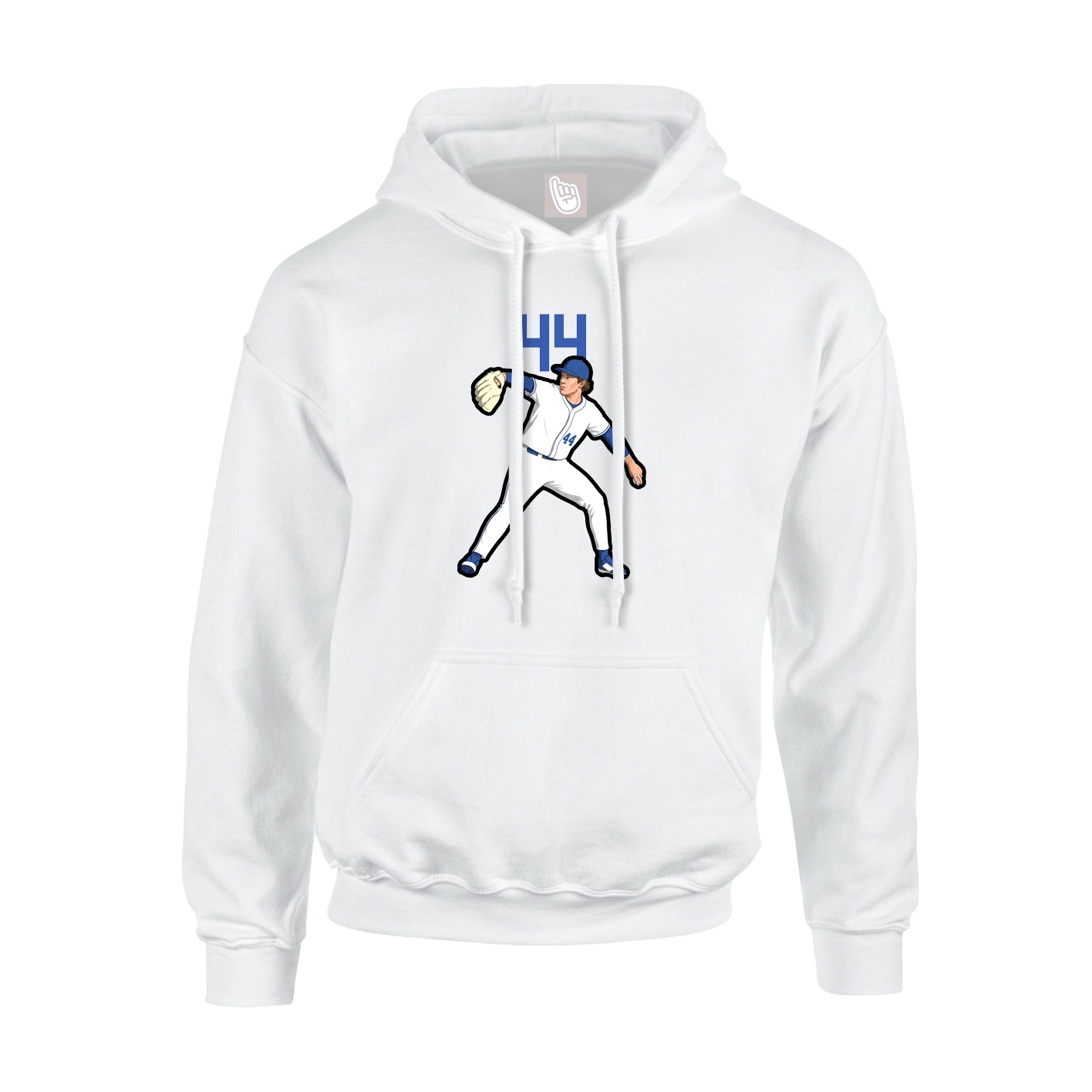 Youth Hoodie — Number Top in White