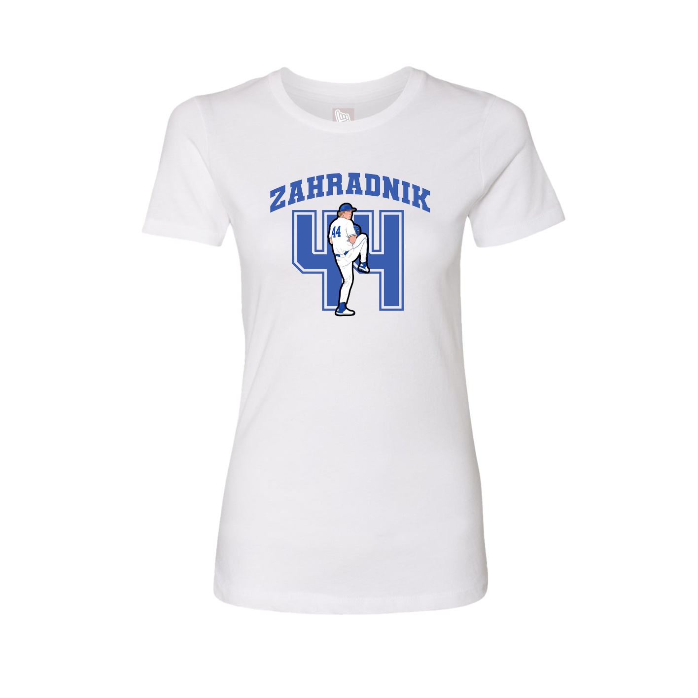 Fitted Women's Tee — Number in White