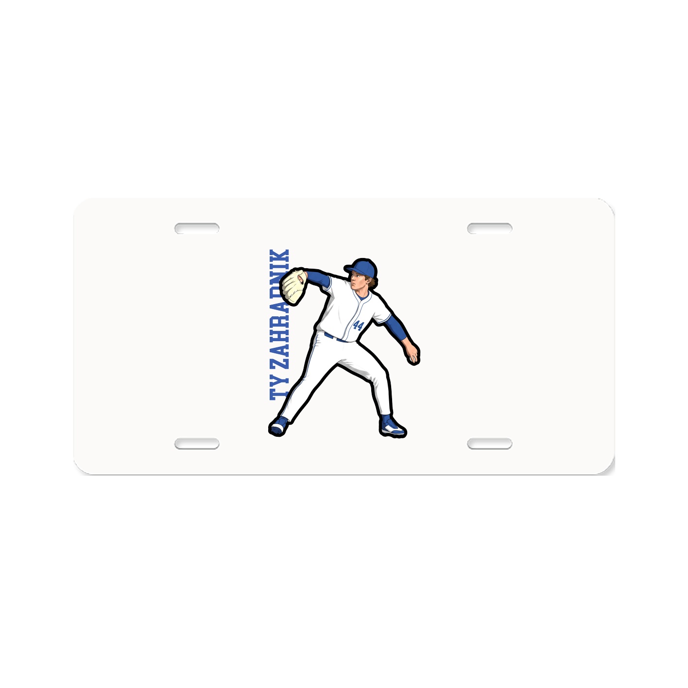 License Plate — Name Vertical in Classic