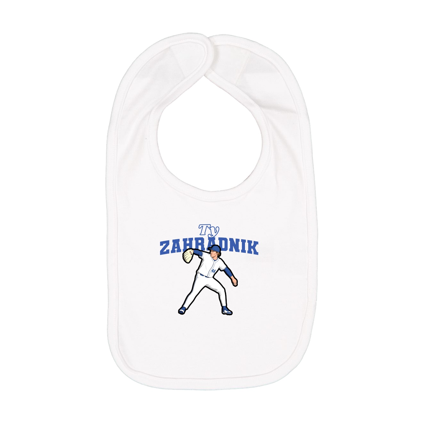 Infant Bib — Name Arch in White