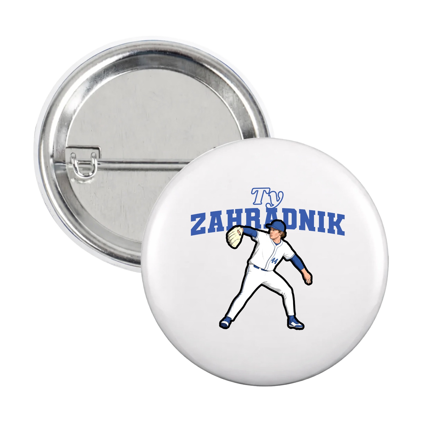 Game Day Button — Name Arch in White