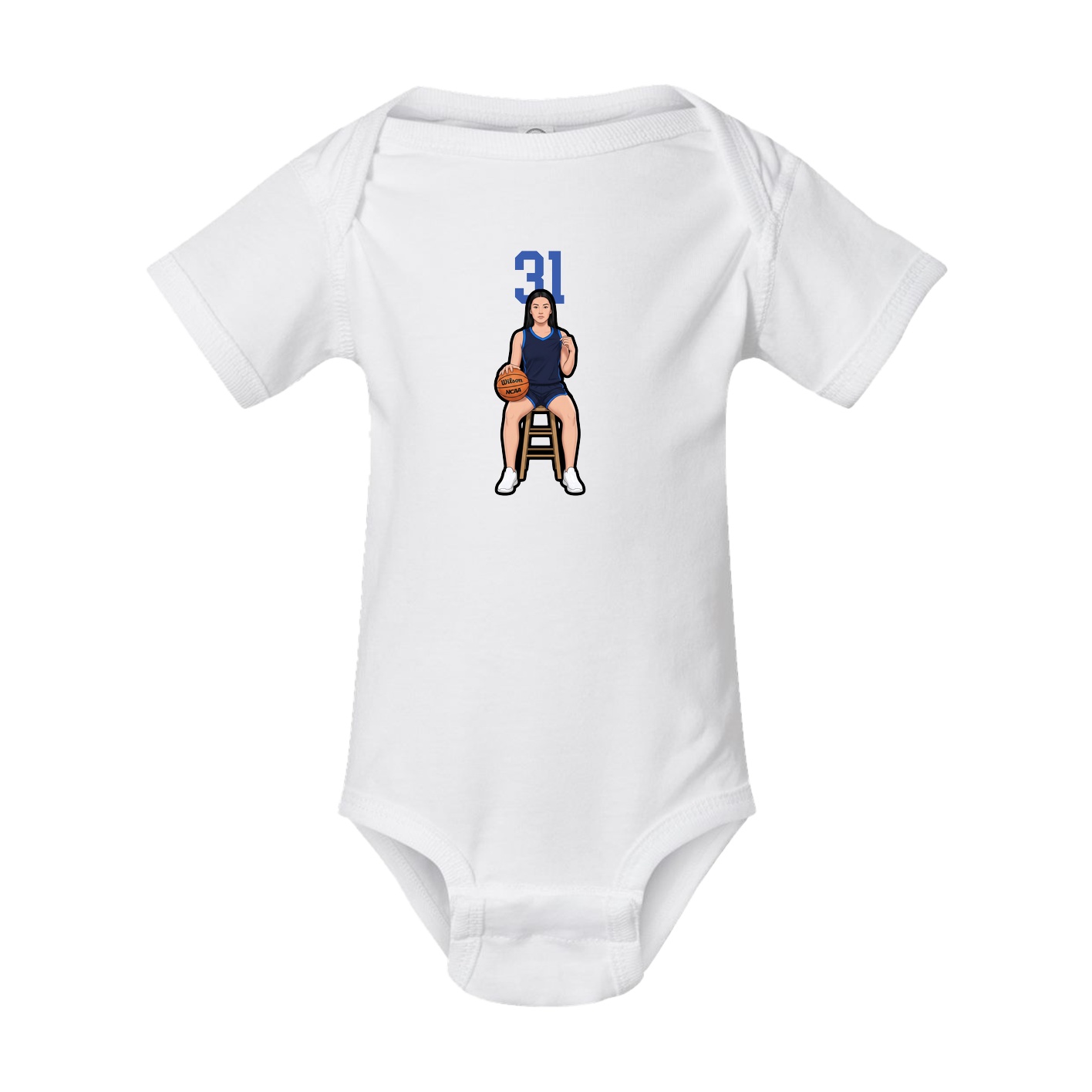 Baby Onesie — Number Top in White