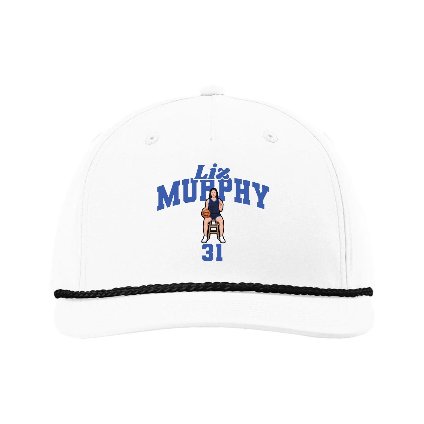 Five-Panel Classic Rope Cap — Signature Arch in White