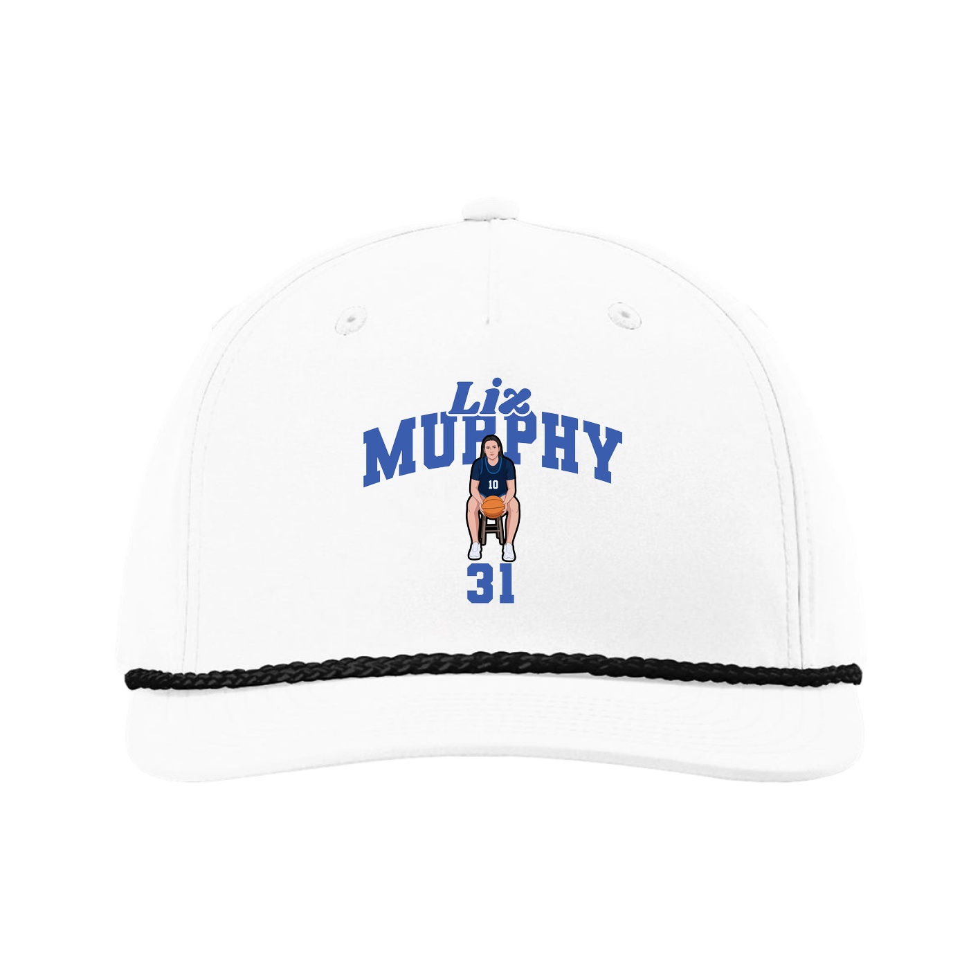 Five-Panel Classic Rope Cap — Signature Arch in White