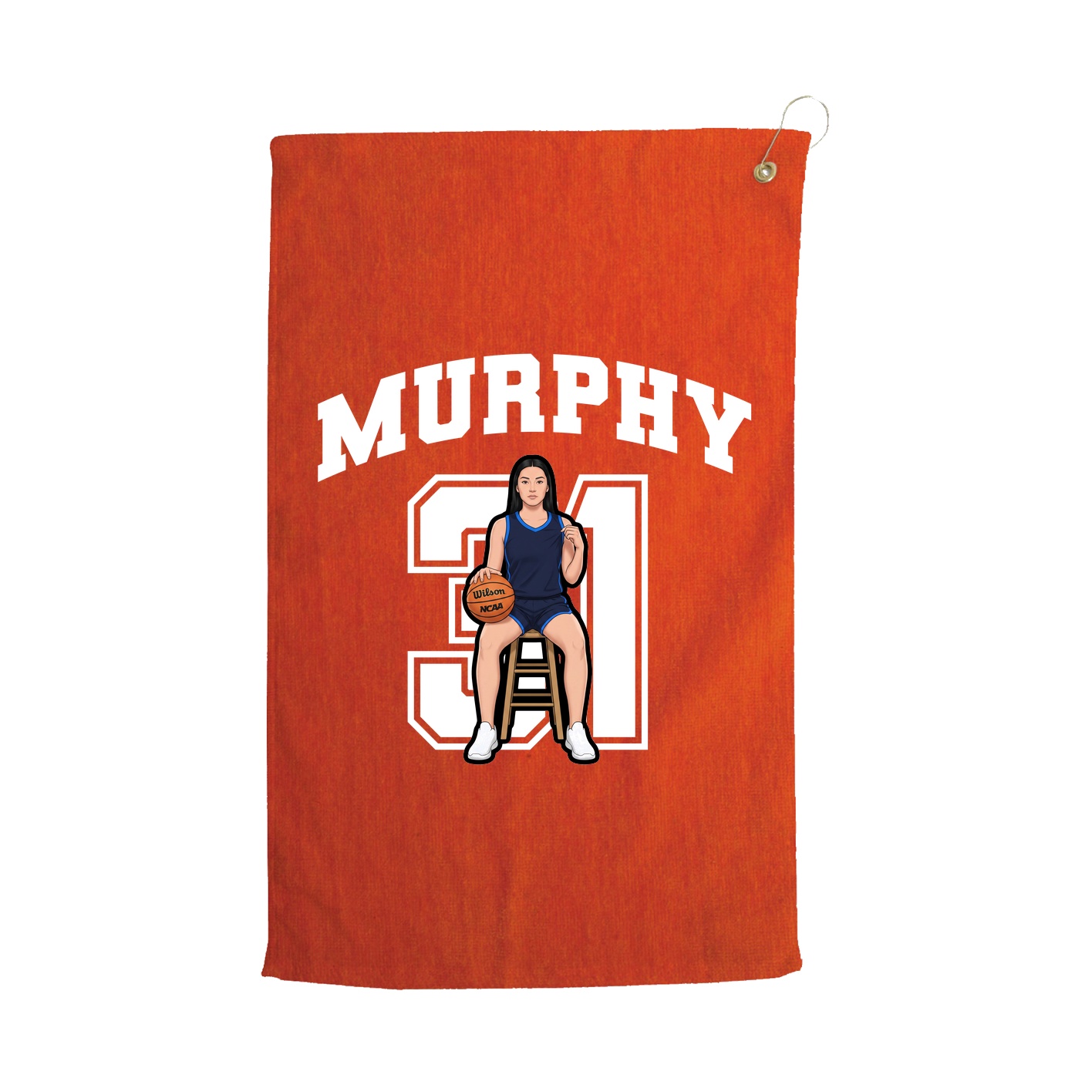 Golf Towel — Number in Orange