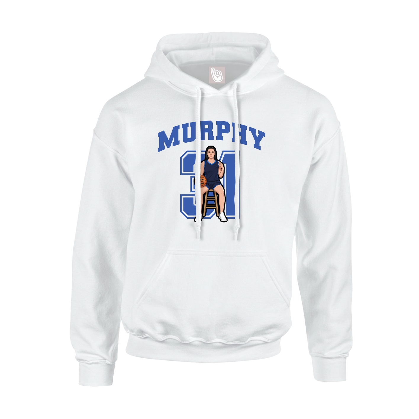 Youth Hoodie — Number in White