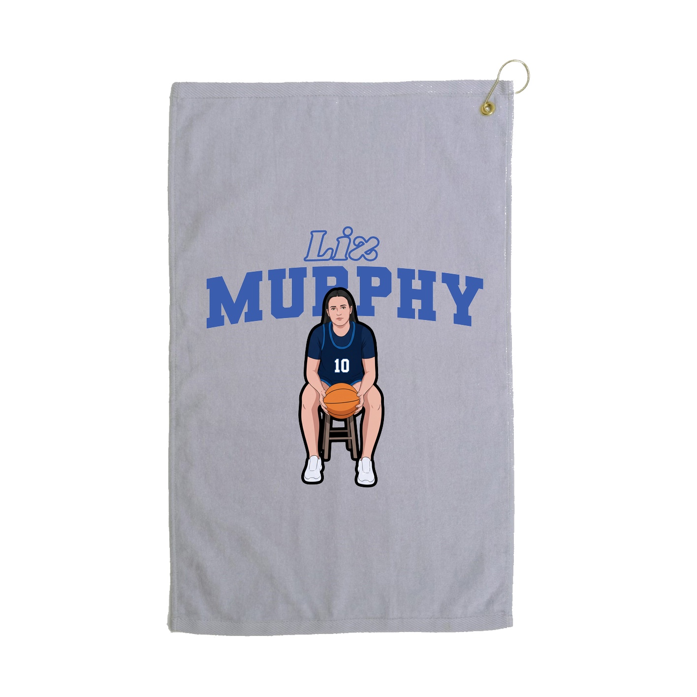 Golf Towel — Name Arch in Grey
