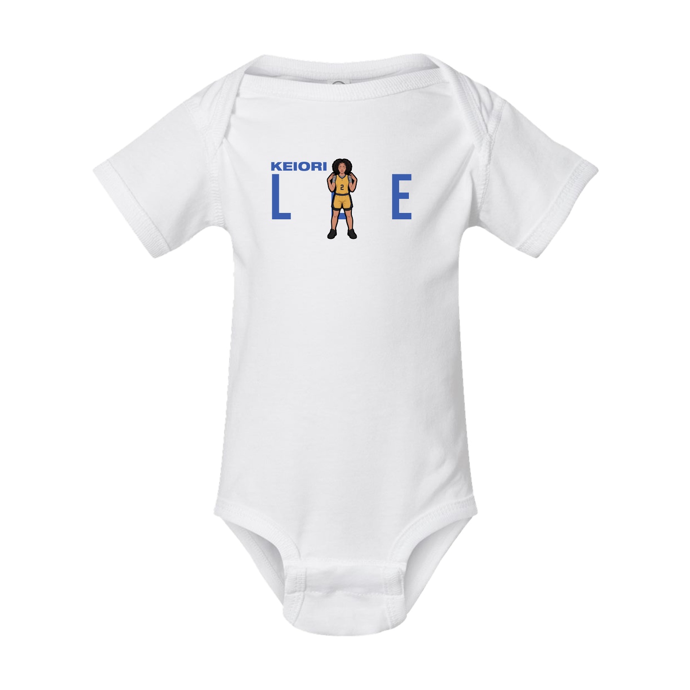 Baby Onesie — Player Name in White