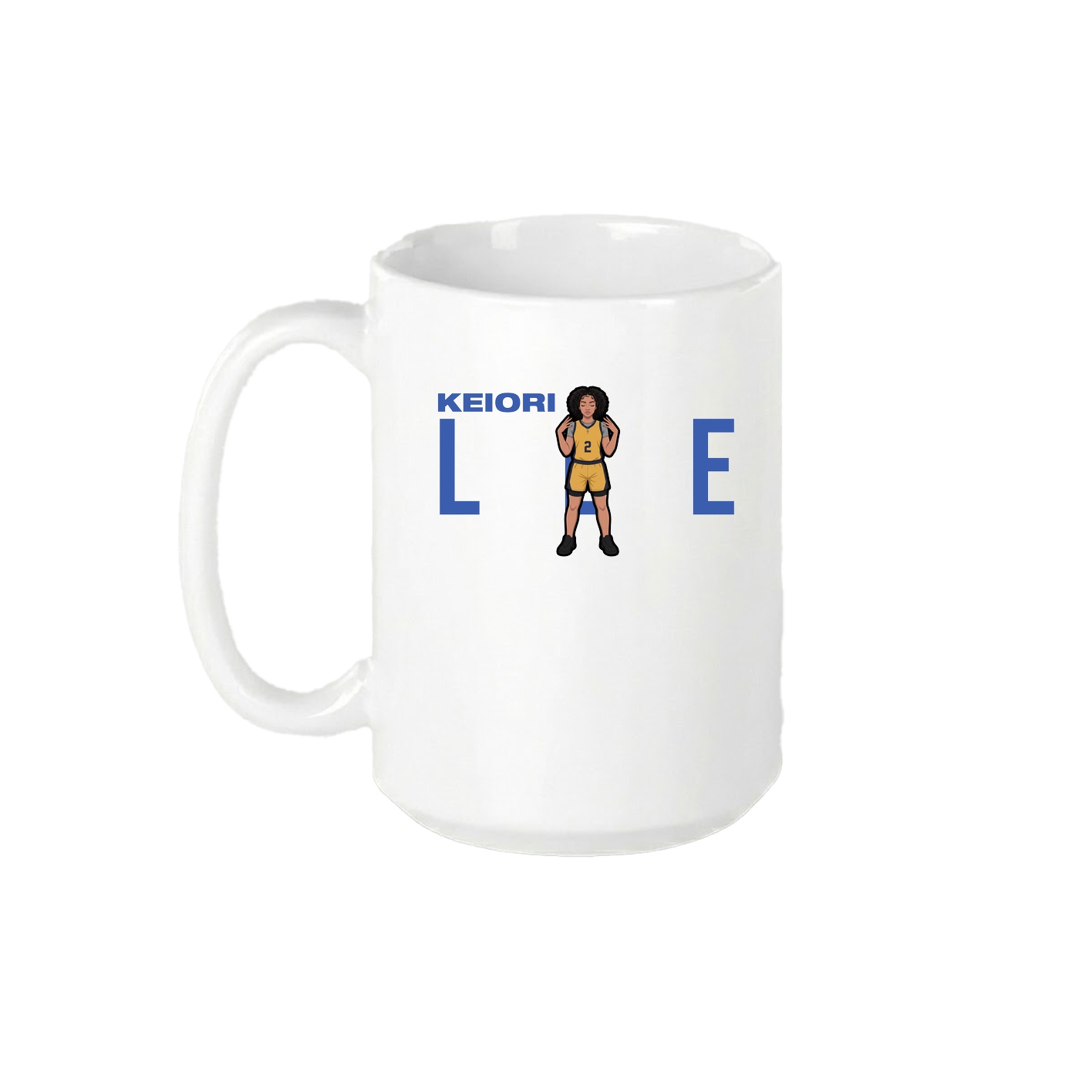 15oz Coffee Mug — Player Name in White