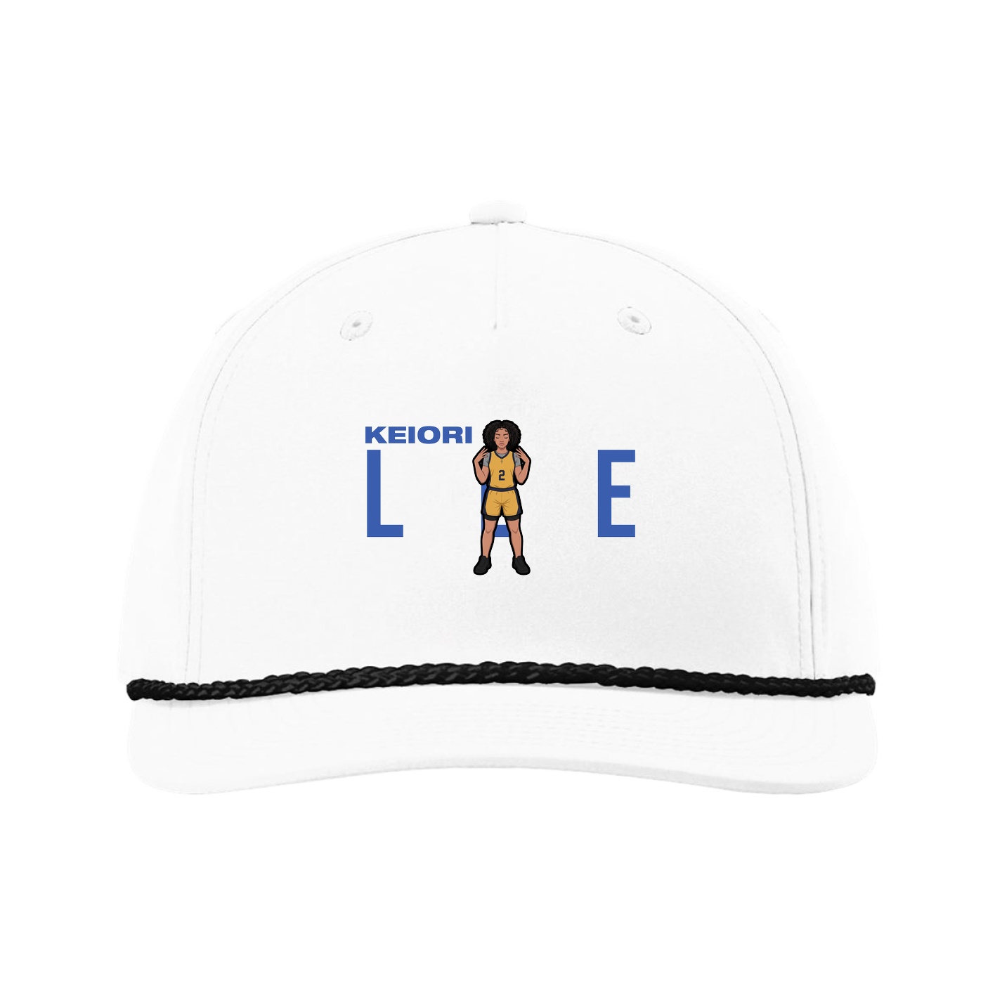 Five-Panel Classic Rope Cap — Player Name in White