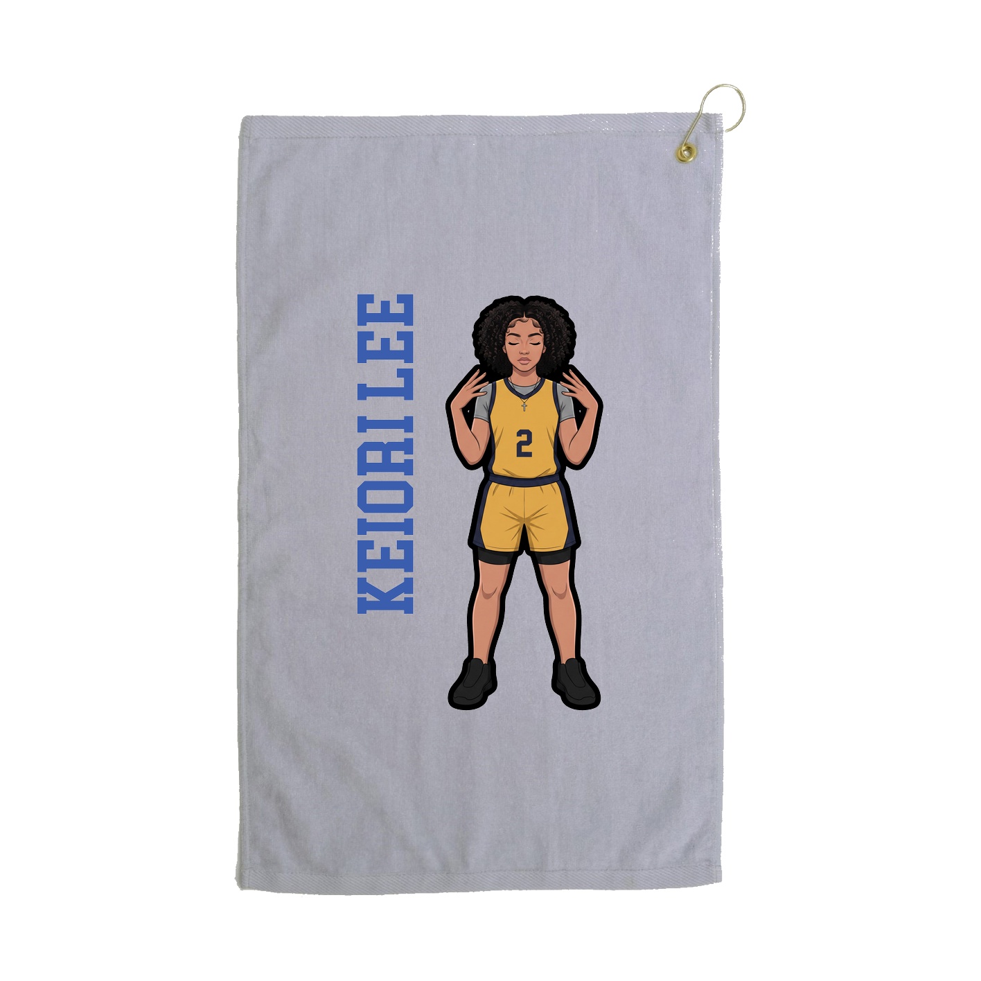 Golf Towel — Name Vertical in Grey