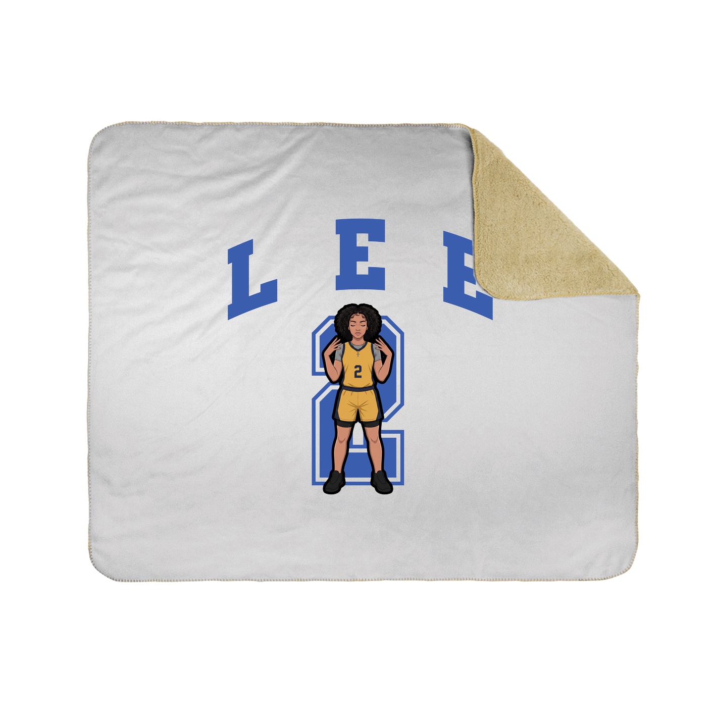 Throw Blanket — Number in White
