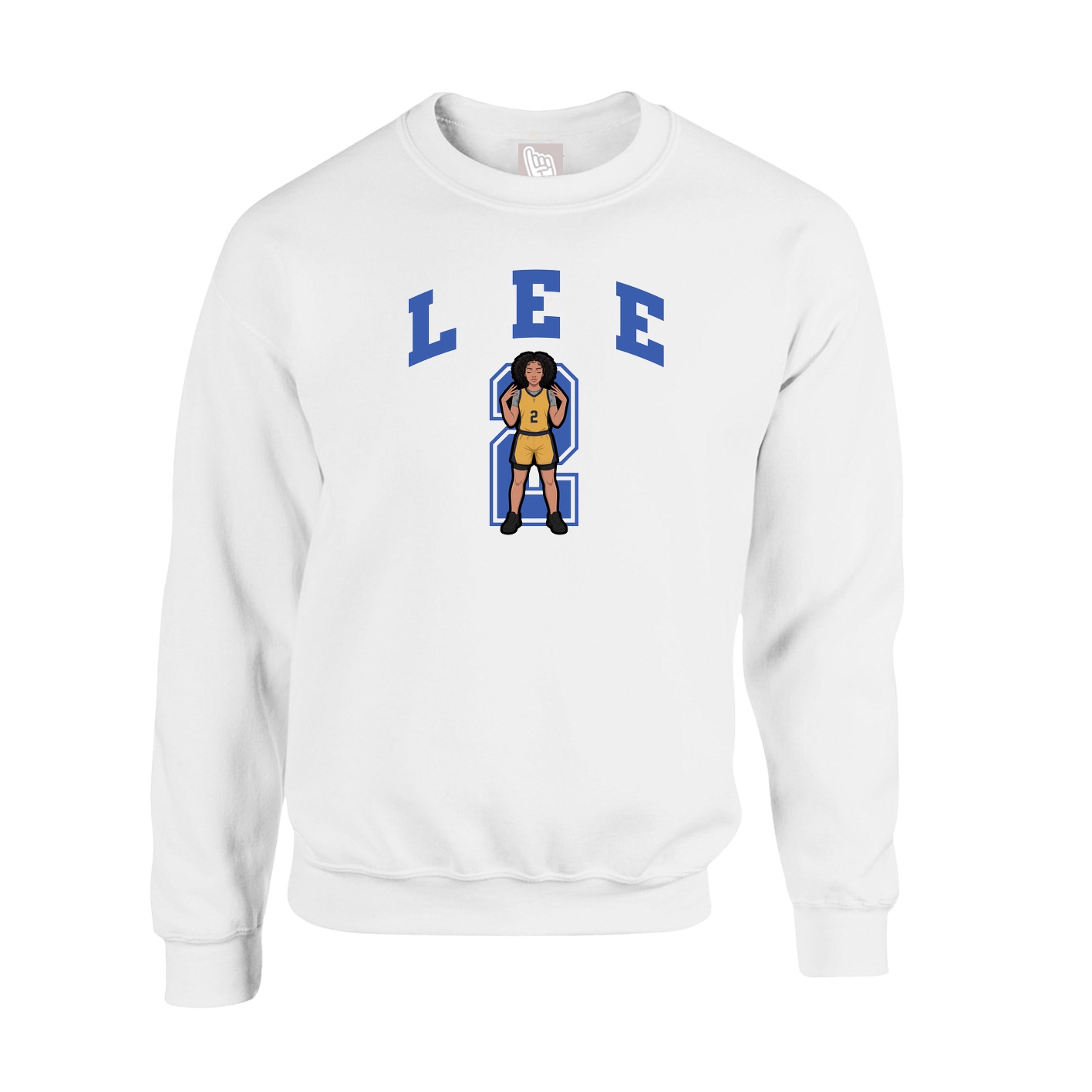 Fleece Crew — Number in White