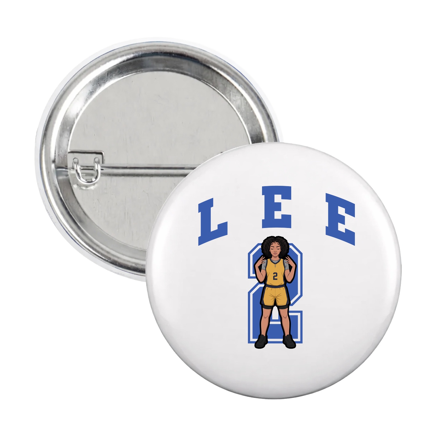 Game Day Button — Number in White