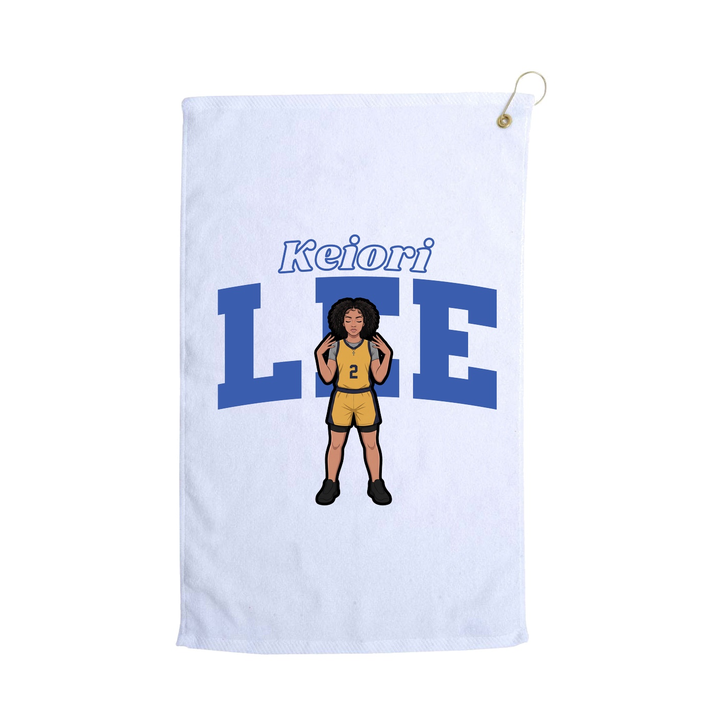 Golf Towel — Name Arch in White
