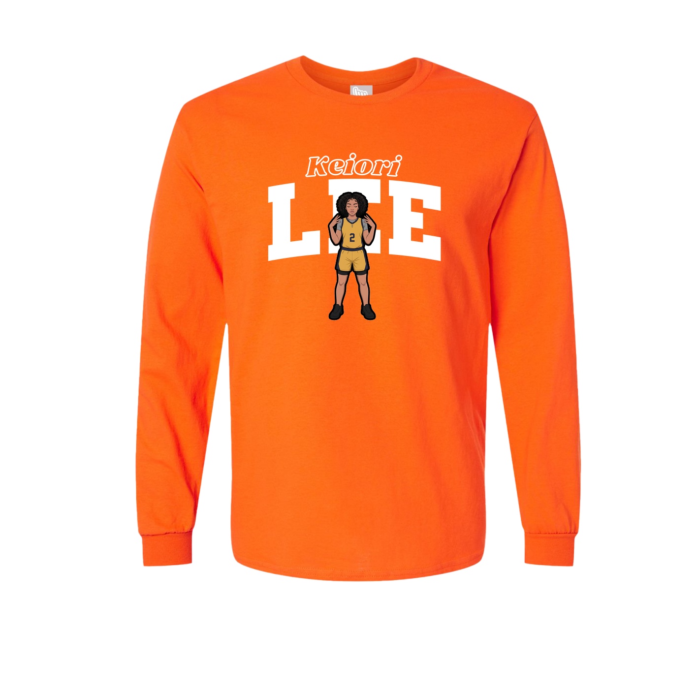 Long Sleeve Tee — Name Arch in Orange