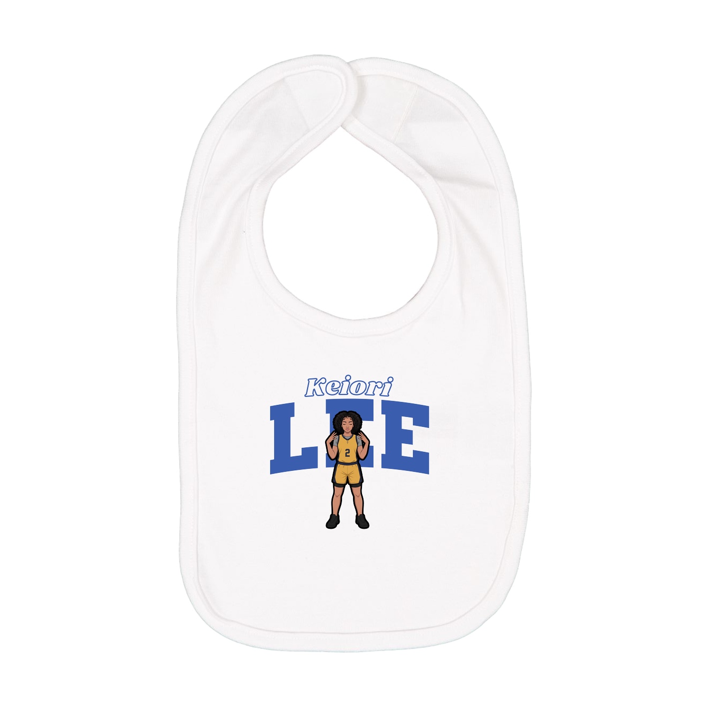 Infant Bib — Name Arch in White