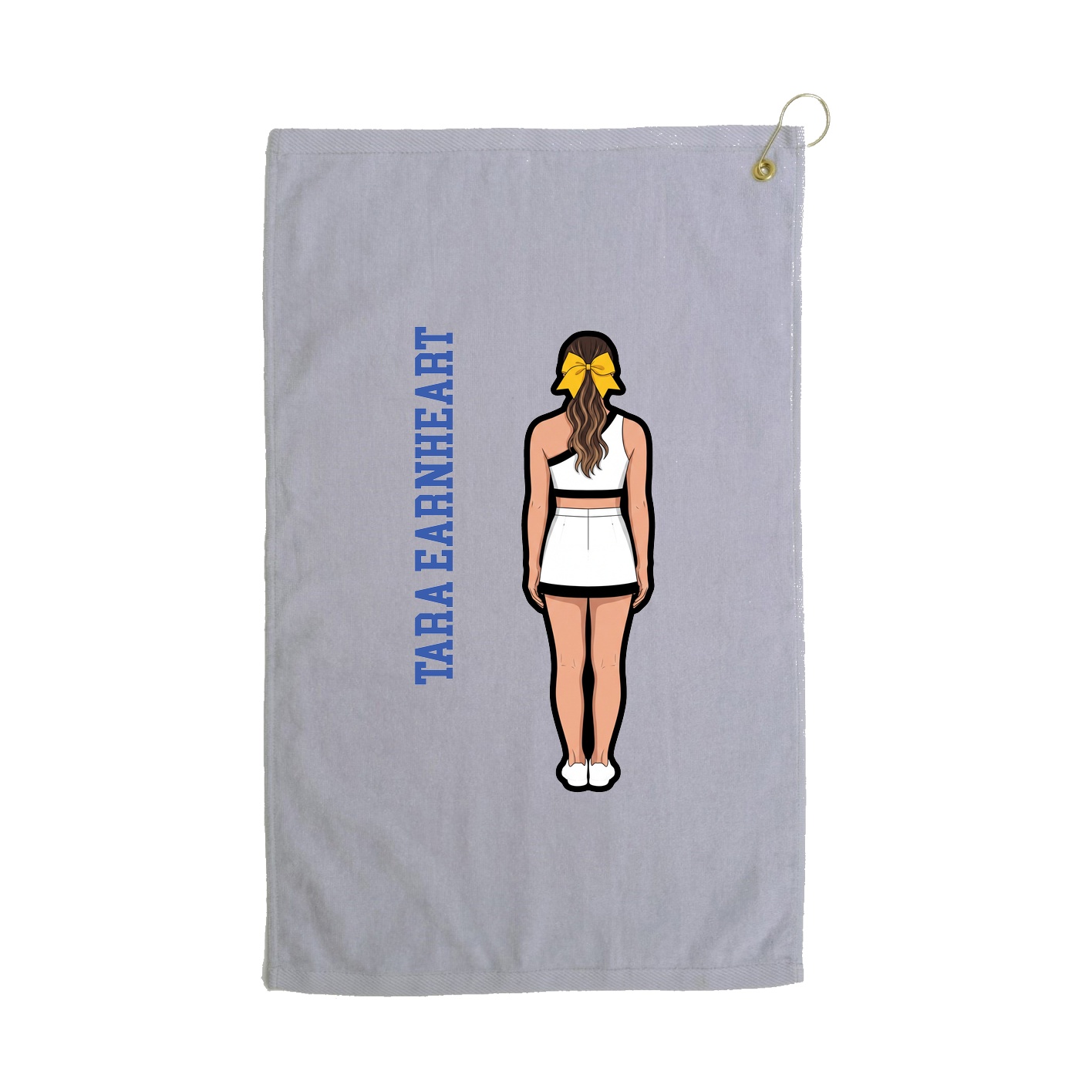 Golf Towel — Name Vertical in Grey