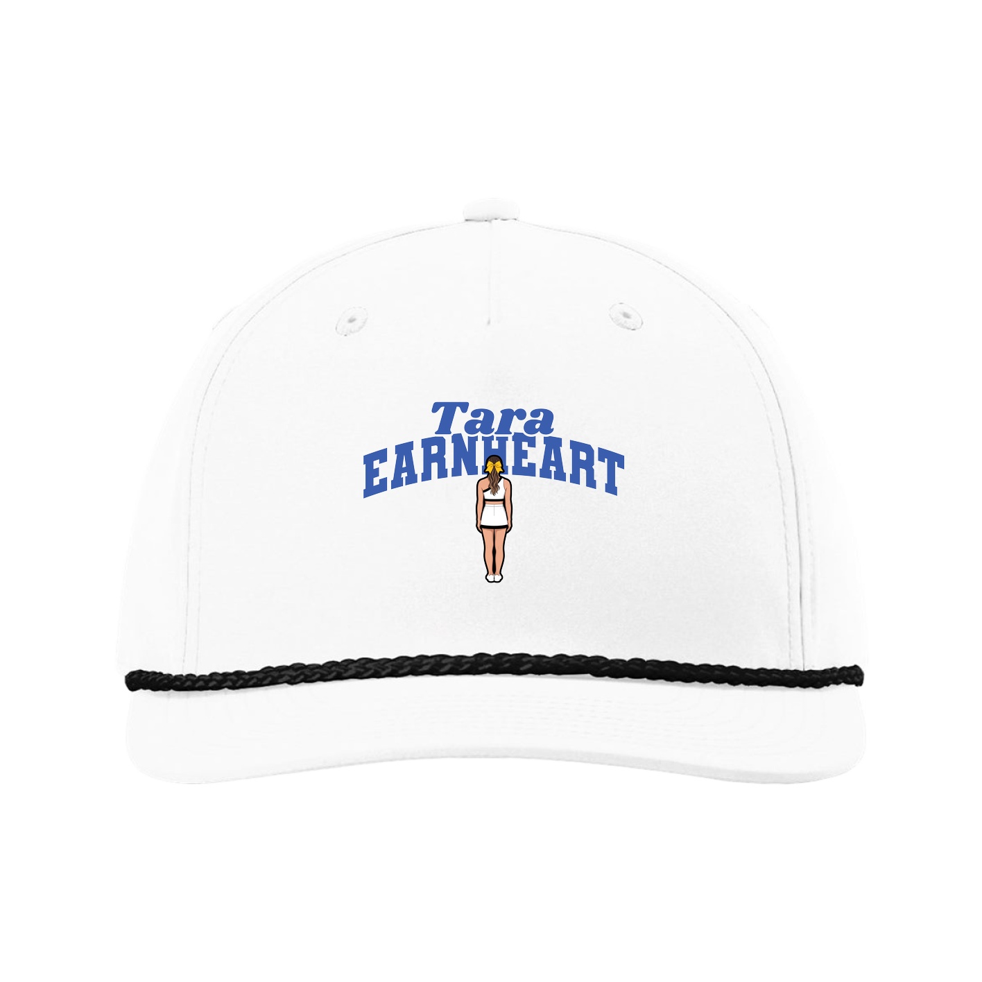 Five-Panel Classic Rope Cap — Signature Arch in White