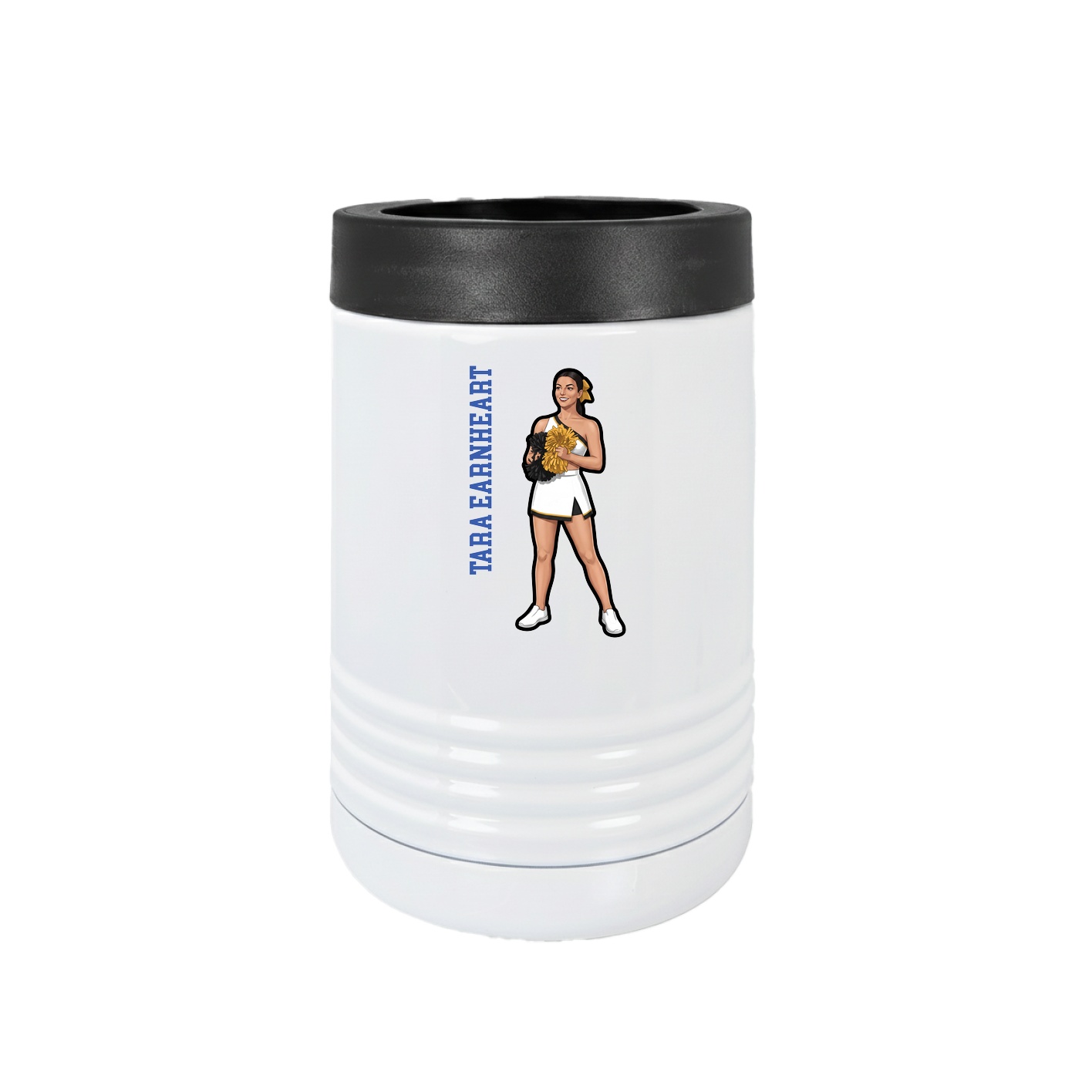 Beverage Holder — Name Vertical in White
