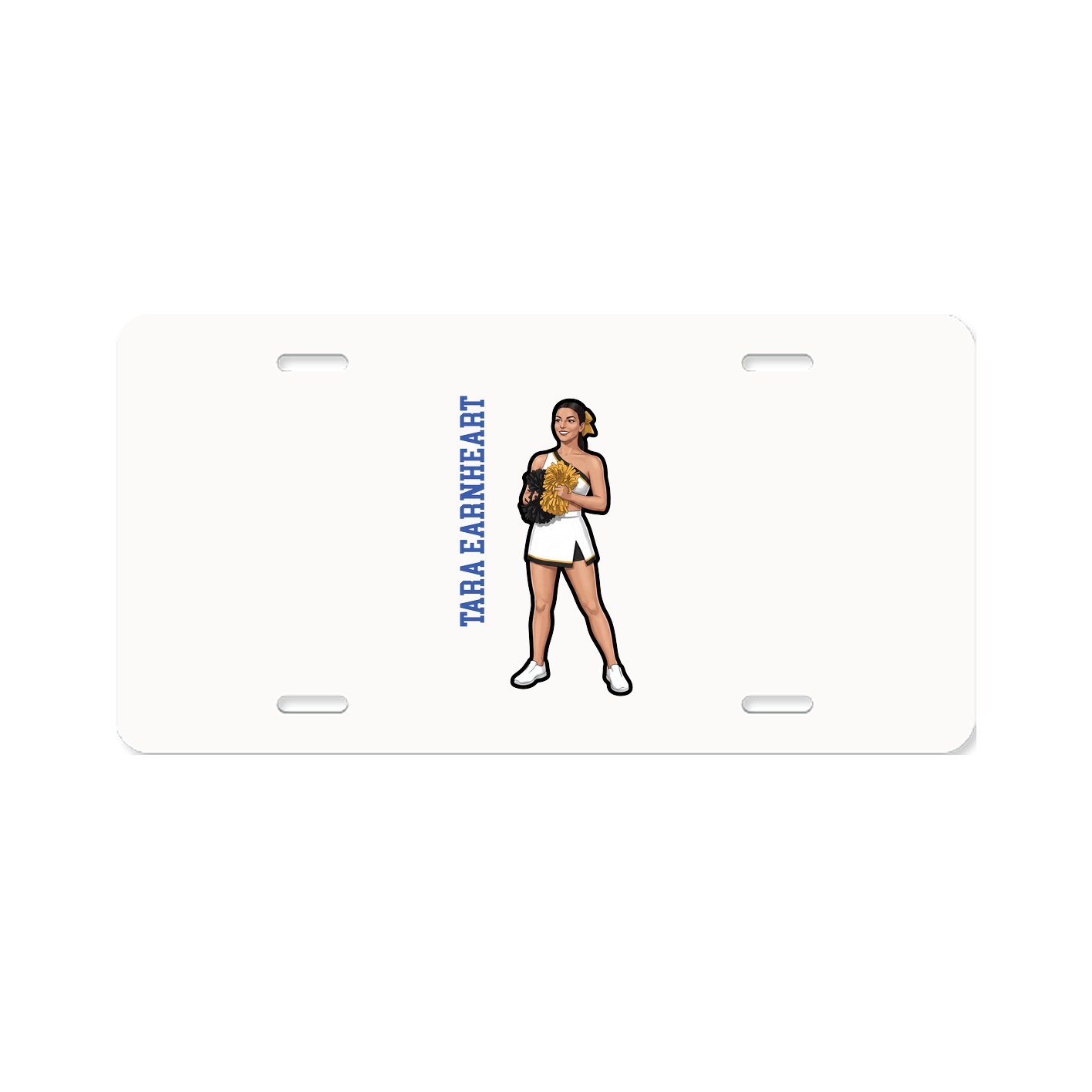 License Plate — Name Vertical in Classic
