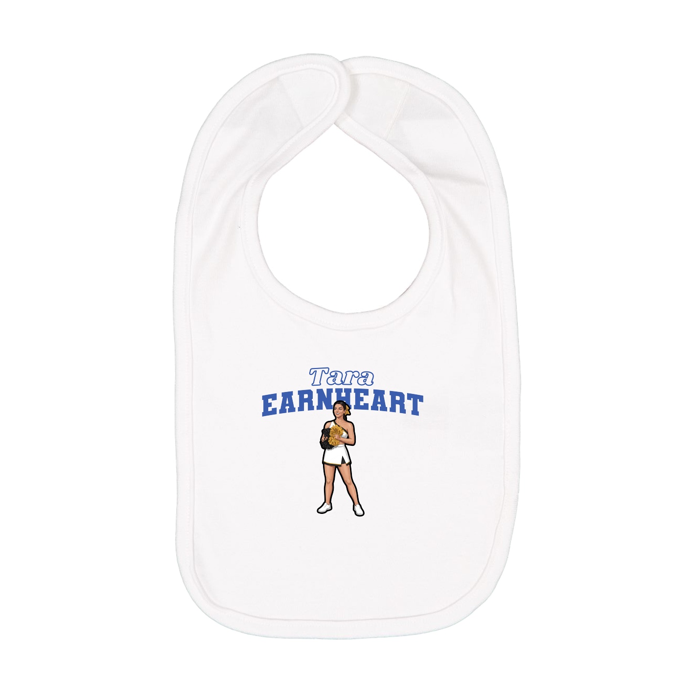 Infant Bib — Name Arch in White