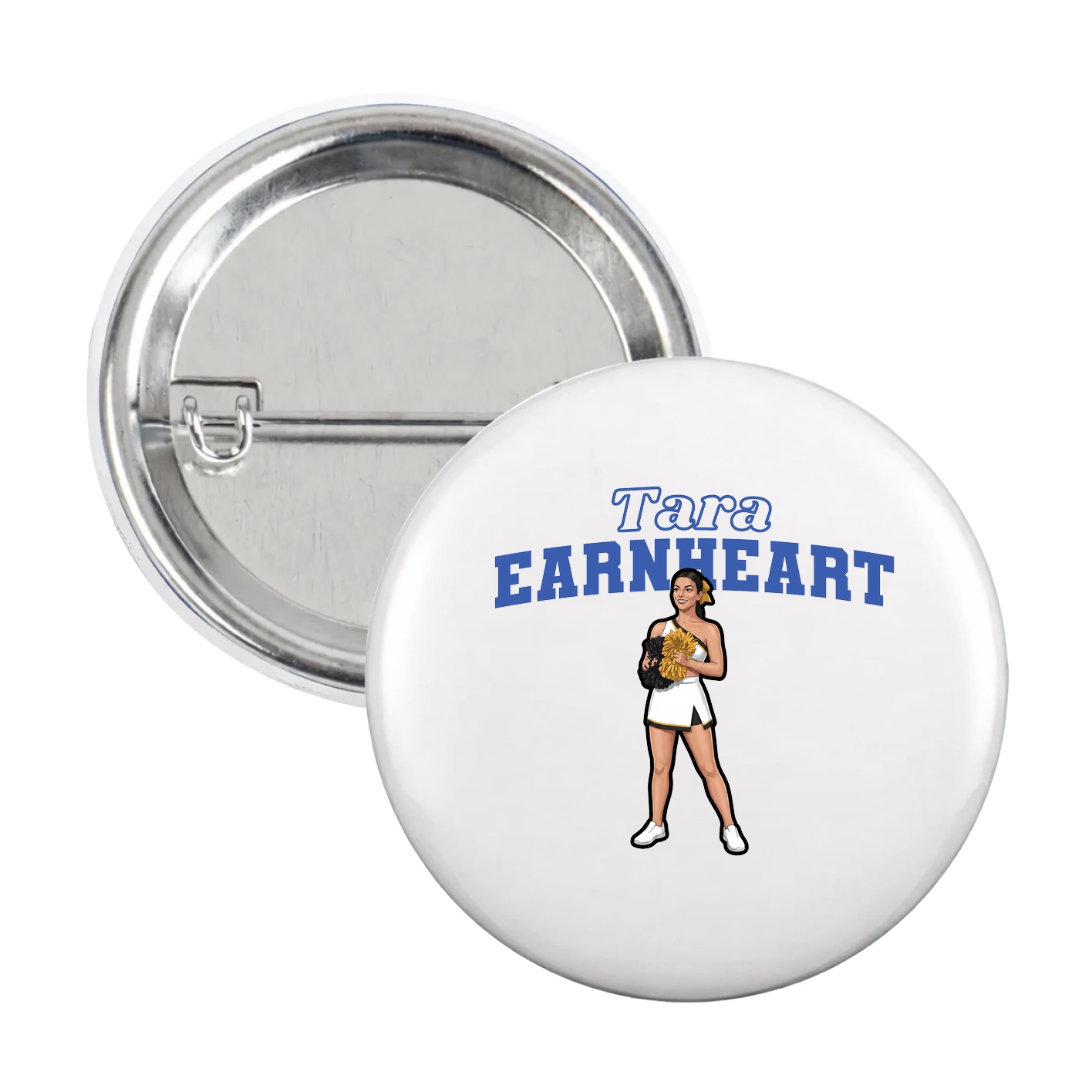 Game Day Button — Name Arch in White